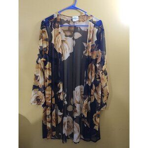 Collections Sheer Floral Bathing Suit Cover-Up XL